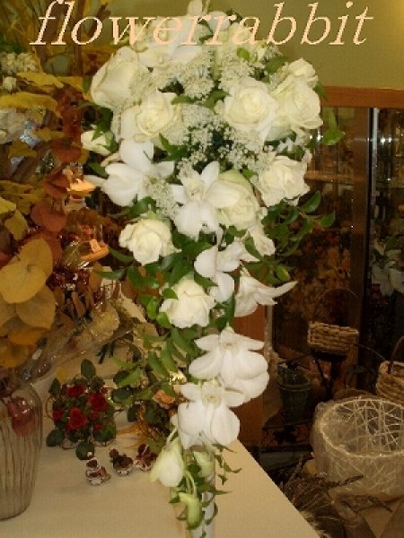 画像1: bridal・wedding・bouquet－キャスケードブーケ (1)